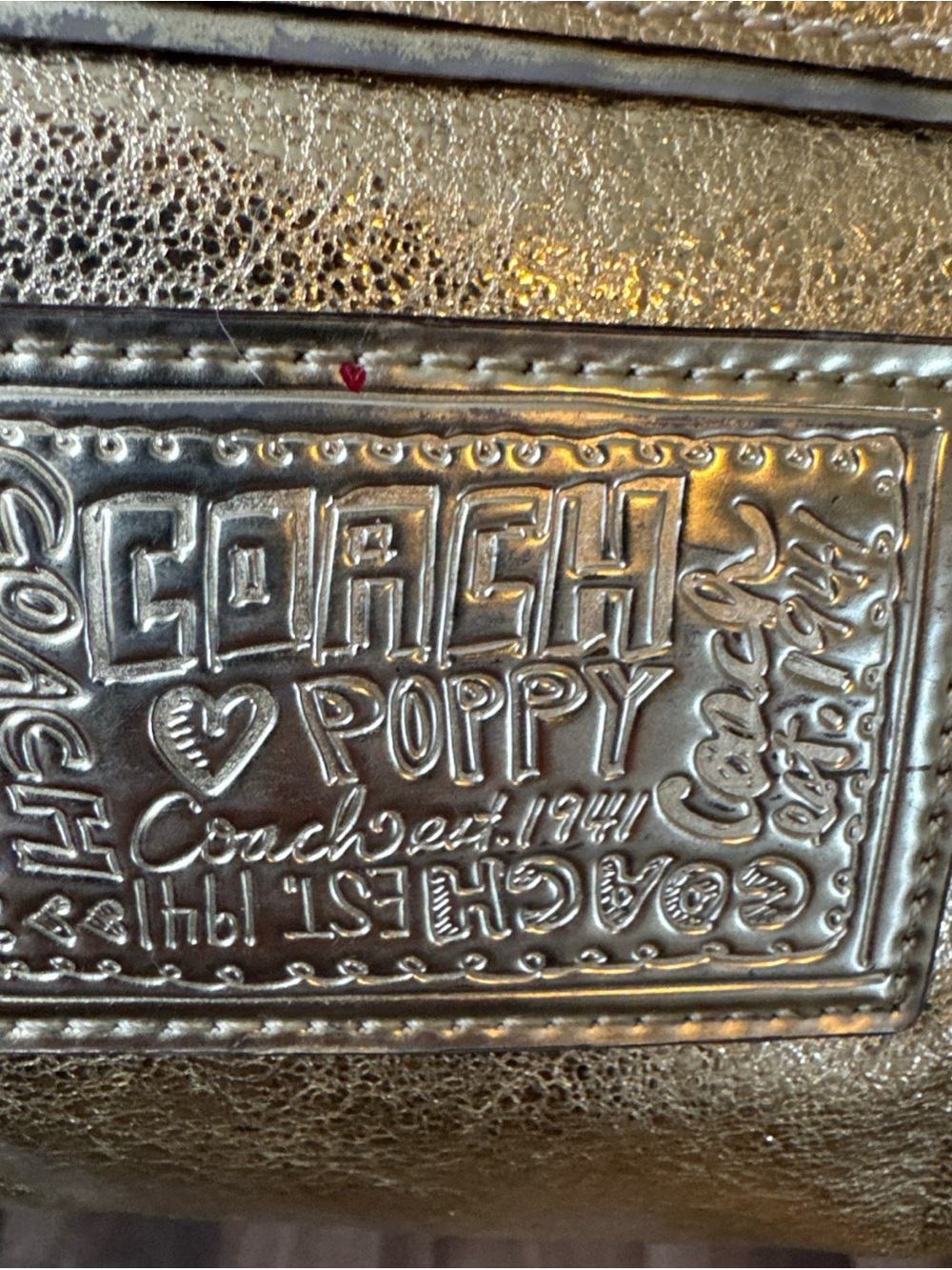 Coach Poppy 2012 Metallic Gold Shoulder Bag with Front Zip Pocket - Picture 5 of 16